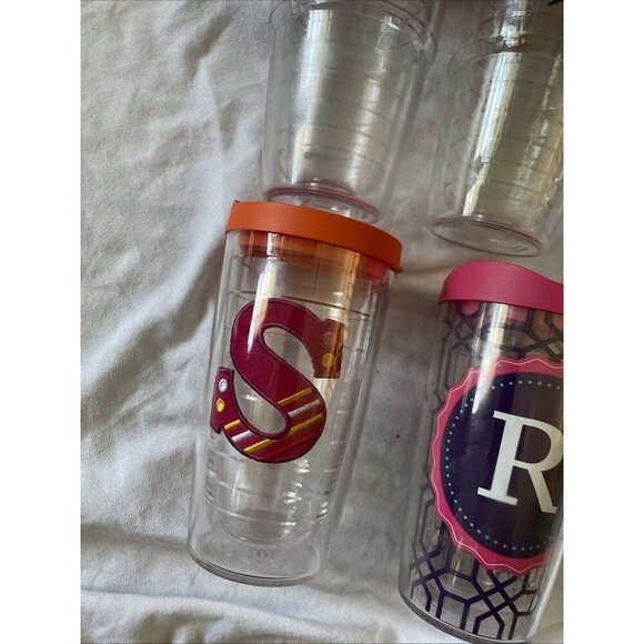 Tervis Insulated Tumbler Initial Letter A B G S R Monogram Set of 5 - Picture 4 of 9
